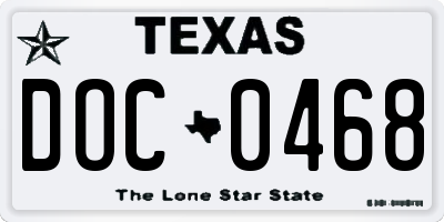 TX license plate DOC0468
