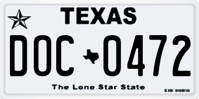 TX license plate DOC0472
