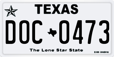 TX license plate DOC0473