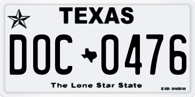 TX license plate DOC0476