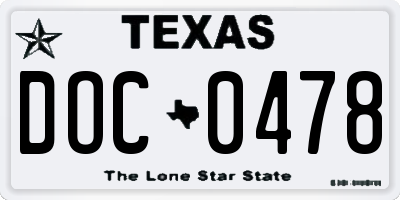 TX license plate DOC0478