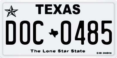 TX license plate DOC0485
