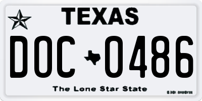 TX license plate DOC0486