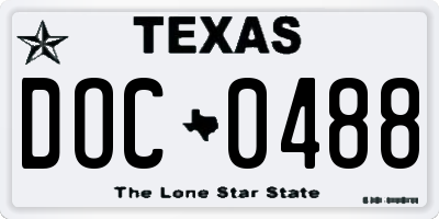 TX license plate DOC0488