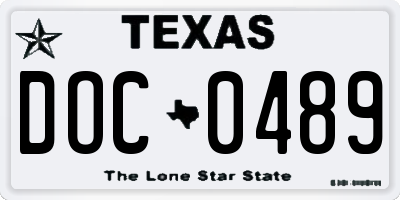 TX license plate DOC0489