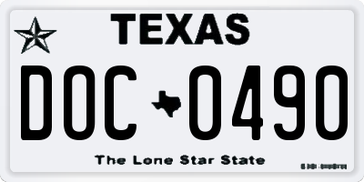 TX license plate DOC0490