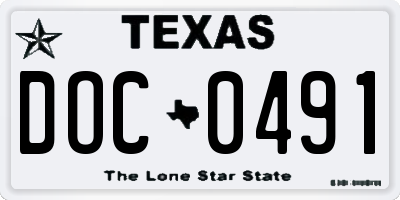TX license plate DOC0491