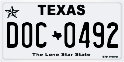TX license plate DOC0492