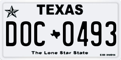 TX license plate DOC0493