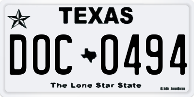 TX license plate DOC0494