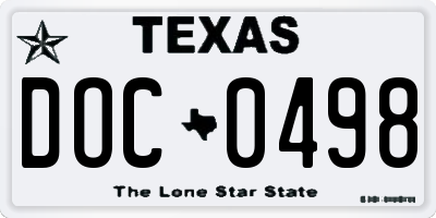 TX license plate DOC0498