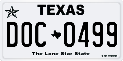 TX license plate DOC0499