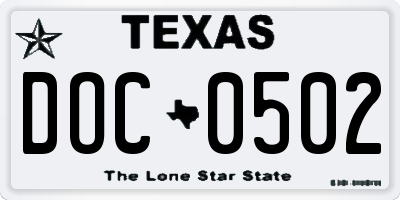 TX license plate DOC0502