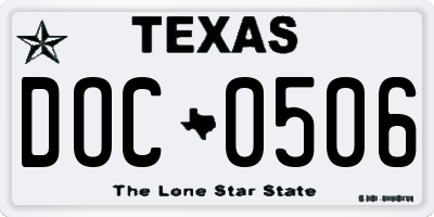 TX license plate DOC0506
