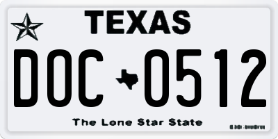 TX license plate DOC0512