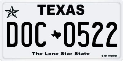 TX license plate DOC0522
