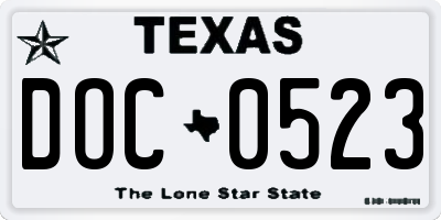 TX license plate DOC0523