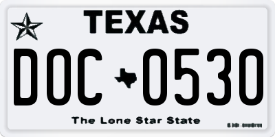TX license plate DOC0530