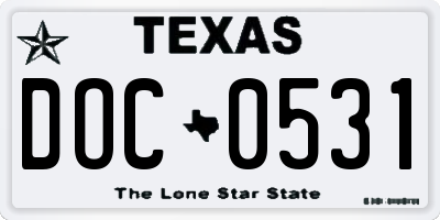 TX license plate DOC0531