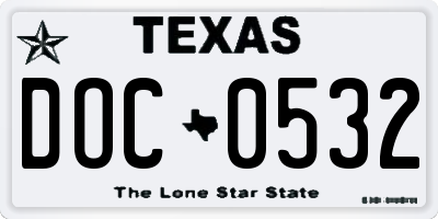 TX license plate DOC0532