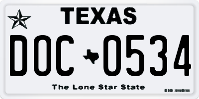 TX license plate DOC0534