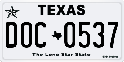 TX license plate DOC0537