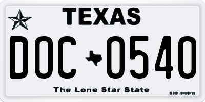 TX license plate DOC0540