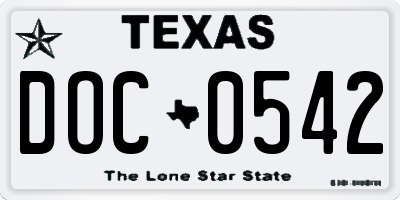 TX license plate DOC0542