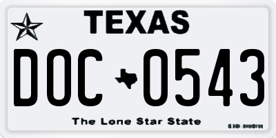 TX license plate DOC0543