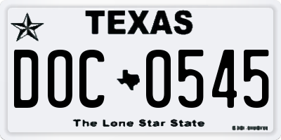 TX license plate DOC0545