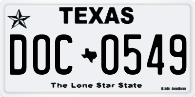 TX license plate DOC0549