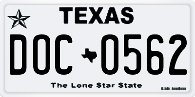 TX license plate DOC0562