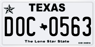 TX license plate DOC0563