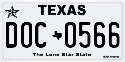 TX license plate DOC0566