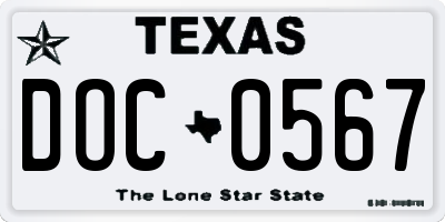 TX license plate DOC0567