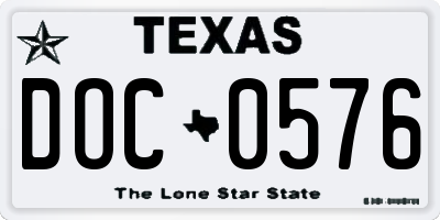 TX license plate DOC0576