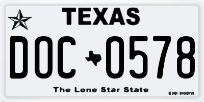 TX license plate DOC0578