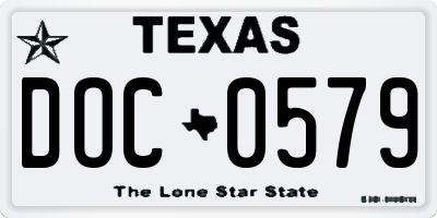 TX license plate DOC0579