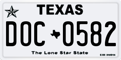 TX license plate DOC0582