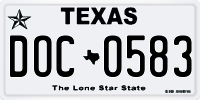 TX license plate DOC0583