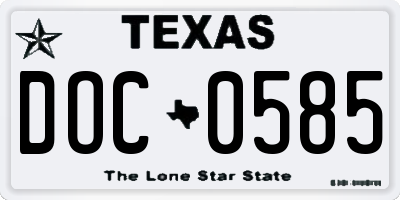 TX license plate DOC0585