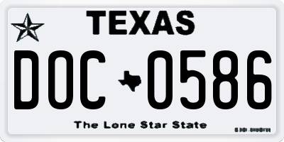 TX license plate DOC0586