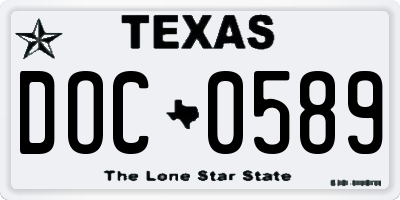 TX license plate DOC0589