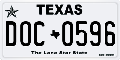TX license plate DOC0596