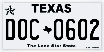 TX license plate DOC0602