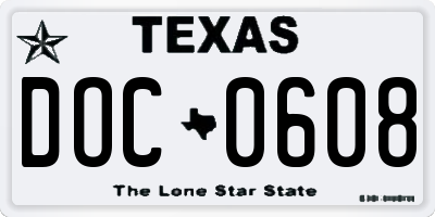 TX license plate DOC0608