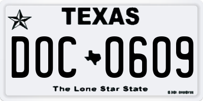 TX license plate DOC0609