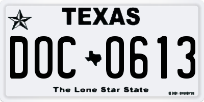 TX license plate DOC0613