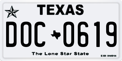 TX license plate DOC0619
