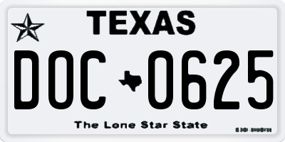 TX license plate DOC0625